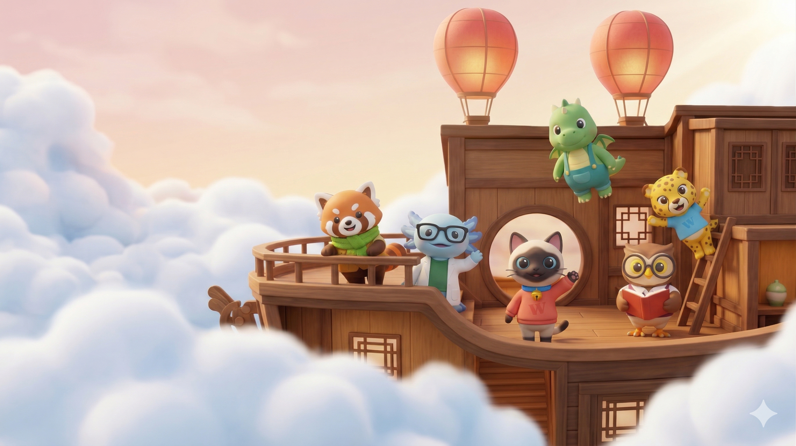 The WanderWords crew aboard the story-ship